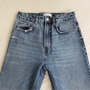 Zara high rise straight jeans